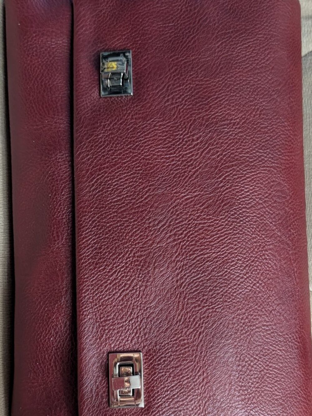 Burgundy Faux Leather Hand Bag